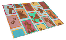 Load image into Gallery viewer, Lots of Chocolate Standard Poodle Glass Cutting Boards – Durable, Decorative Kitchen Art Large