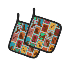 Load image into Gallery viewer, Lots of Chocolate Standard Poodle Pot Holders - Set of 2 Decorative Kitchen Helpers | Made in the USA