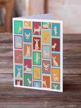 Load image into Gallery viewer, Lots of Chihuahua Greeting Cards -  Blank Note Cards – 8-Pack of Artist-Designed Cards with Envelopes