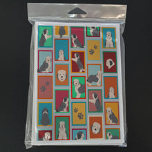 Load image into Gallery viewer, Lots of Old English Sheepdog Greeting Cards -  Blank Note Cards – 8-Pack of Artist-Designed Cards with Envelopes