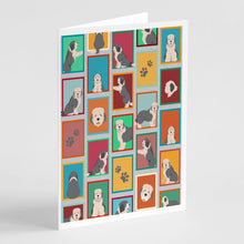 Load image into Gallery viewer, Lots of Old English Sheepdog Greeting Cards -  Blank Note Cards – 8-Pack of Artist-Designed Cards with Envelopes