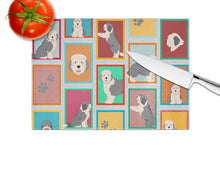Load image into Gallery viewer, Lots of Old English Sheepdog Glass Cutting Boards – Durable, Decorative Kitchen Art Large