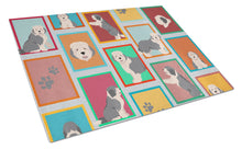 Load image into Gallery viewer, Lots of Old English Sheepdog Glass Cutting Boards – Durable, Decorative Kitchen Art Large