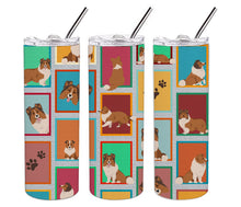 Load image into Gallery viewer, Lots of Sheltie Stainless Steel 20 oz Skinny Tumbler