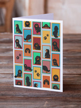 Load image into Gallery viewer, Lots of Black and Tan Cavalier King Charles Spaniel Greeting Cards -  Blank Note Cards – 8-Pack of Artist-Designed Cards with Envelopes