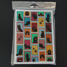 Load image into Gallery viewer, Lots of Black and Tan Cavalier King Charles Spaniel Greeting Cards -  Blank Note Cards – 8-Pack of Artist-Designed Cards with Envelopes