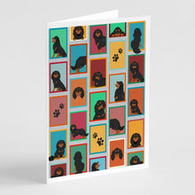 Load image into Gallery viewer, Lots of Black and Tan Cavalier King Charles Spaniel Greeting Cards -  Blank Note Cards – 8-Pack of Artist-Designed Cards with Envelopes