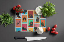 Load image into Gallery viewer, Lots of Black and Tan Cavalier King Charles Spaniel Glass Cutting Boards – Durable, Decorative Kitchen Art Large