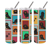 Load image into Gallery viewer, Lots of Black and Tan Cavalier King Charles Spaniel Stainless Steel 20 oz Skinny Tumbler