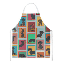 Load image into Gallery viewer, Lots of Black and Tan Dachshund Apron – Artist-Designed Kitchen, BBQ &amp; Craft Apron