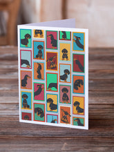 Load image into Gallery viewer, Lots of Black and Tan Dachshund Greeting Cards -  Blank Note Cards – 8-Pack of Artist-Designed Cards with Envelopes