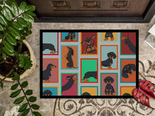 Load image into Gallery viewer, Lots of Black and Tan Dachshund Doormat - 24x36 Decorative Floor Mat – Indoor/Outdoor Rug with Artistic Flair