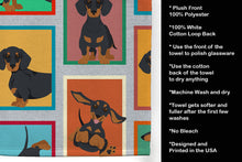 Load image into Gallery viewer, Lots of Black and Tan Dachshund Kitchen Towel