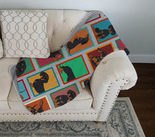 Load image into Gallery viewer, Lots of Black and Tan Dachshund Quilted Blanket 50x60