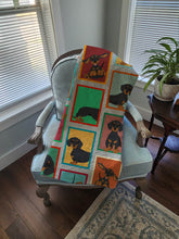 Load image into Gallery viewer, Lots of Black and Tan Dachshund Quilted Blanket 50x60