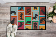 Load image into Gallery viewer, Lots of Black and Tan Dachshund Doormat - 18x27 Decorative Floor Mat – Indoor/Outdoor Rug with Artistic Flair
