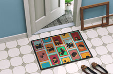 Load image into Gallery viewer, Lots of Black and Tan Pomeranian Doormat - 24x36 Decorative Floor Mat – Indoor/Outdoor Rug with Artistic Flair