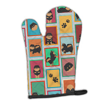 Load image into Gallery viewer, Lots of Black and Tan Pomeranian Oven Mitt