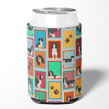 Load image into Gallery viewer, Lots of Black and White English Springer Spaniel Can or Bottle Hugger