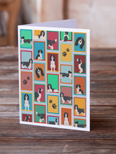 Load image into Gallery viewer, Lots of Black and White English Springer Spaniel Greeting Cards -  Blank Note Cards – 8-Pack of Artist-Designed Cards with Envelopes