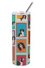 Load image into Gallery viewer, Lots of Black and White English Springer Spaniel Stainless Steel 20 oz Skinny Tumbler