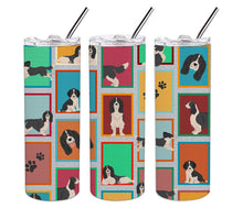 Load image into Gallery viewer, Lots of Black and White English Springer Spaniel Stainless Steel 20 oz Skinny Tumbler
