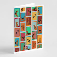 Load image into Gallery viewer, Lots of Airedale Terrier Greeting Cards -  Blank Note Cards – 8-Pack of Artist-Designed Cards with Envelopes