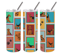 Load image into Gallery viewer, Lots of Airedale Terrier Stainless Steel 20 oz Skinny Tumbler