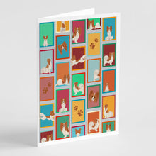 Load image into Gallery viewer, Lots of Red and White Papillon Greeting Cards -  Blank Note Cards – 8-Pack of Artist-Designed Cards with Envelopes