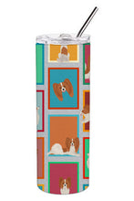 Load image into Gallery viewer, Lots of Red and White Papillon Stainless Steel 20 oz Skinny Tumbler