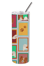 Load image into Gallery viewer, Lots of Red and White Papillon Stainless Steel 20 oz Skinny Tumbler