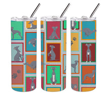 Load image into Gallery viewer, Lots of Italian Greyhound Stainless Steel 20 oz Skinny Tumbler