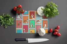 Load image into Gallery viewer, Lots of Red Boston Terrier Glass Cutting Boards – Durable, Decorative Kitchen Art Large