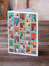 Load image into Gallery viewer, Lots of Brindle Cardigan Corgi Greeting Cards -  Blank Note Cards – 8-Pack of Artist-Designed Cards with Envelopes