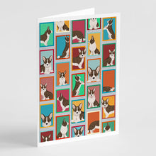 Load image into Gallery viewer, Lots of Brindle Cardigan Corgi Greeting Cards -  Blank Note Cards – 8-Pack of Artist-Designed Cards with Envelopes