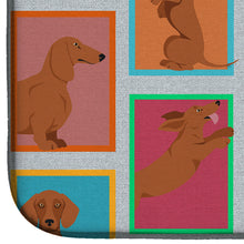 Load image into Gallery viewer, Lots of Red Dachshund Dish Drying Mat