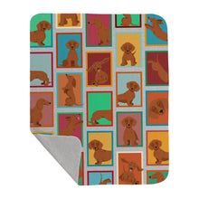 Load image into Gallery viewer, Lots of Red Dachshund Quilted Blanket 50x60