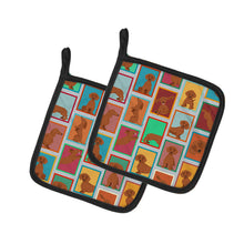 Load image into Gallery viewer, Lots of Red Dachshund Pot Holders - Set of 2 Decorative Kitchen Helpers | Made in the USA