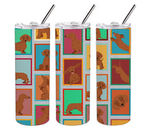 Load image into Gallery viewer, Lots of Red Dachshund Stainless Steel 20 oz Skinny Tumbler
