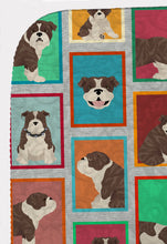 Load image into Gallery viewer, Lots of Brindle English Bulldog Quilted Blanket 50x60