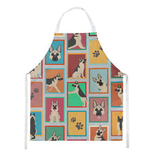 Load image into Gallery viewer, Lots of Black and Silver German Shepherd Apron – Artist-Designed Kitchen, BBQ &amp; Craft Apron