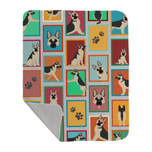 Load image into Gallery viewer, Lots of Black and Silver German Shepherd Quilted Blanket 50x60