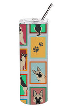 Load image into Gallery viewer, Lots of Black and Silver German Shepherd Stainless Steel 20 oz Skinny Tumbler