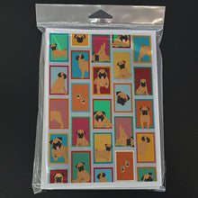 Load image into Gallery viewer, Lots of Apricot Pug Greeting Cards -  Blank Note Cards – 8-Pack of Artist-Designed Cards with Envelopes