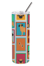 Load image into Gallery viewer, Lots of Apricot Pug Stainless Steel 20 oz Skinny Tumbler