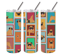 Load image into Gallery viewer, Lots of Apricot Pug Stainless Steel 20 oz Skinny Tumbler