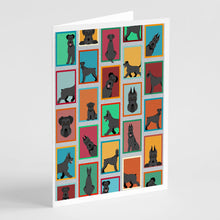 Load image into Gallery viewer, Lots of Black Schnauzer Greeting Cards -  Blank Note Cards – 8-Pack of Artist-Designed Cards with Envelopes