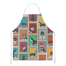 Load image into Gallery viewer, Lots of Black and Silver Schnauzer Apron – Artist-Designed Kitchen, BBQ &amp; Craft Apron