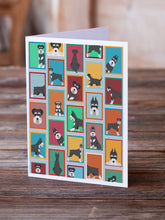 Load image into Gallery viewer, Lots of Black and Silver Schnauzer Greeting Cards -  Blank Note Cards – 8-Pack of Artist-Designed Cards with Envelopes