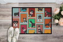 Load image into Gallery viewer, Lots of Black and Silver Schnauzer Doormat - 24x36 Decorative Floor Mat – Indoor/Outdoor Rug with Artistic Flair